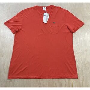 Lacoste Casual T Shirt Mens Size 7 U.S. XL Orange Athleisure Outdoors Active